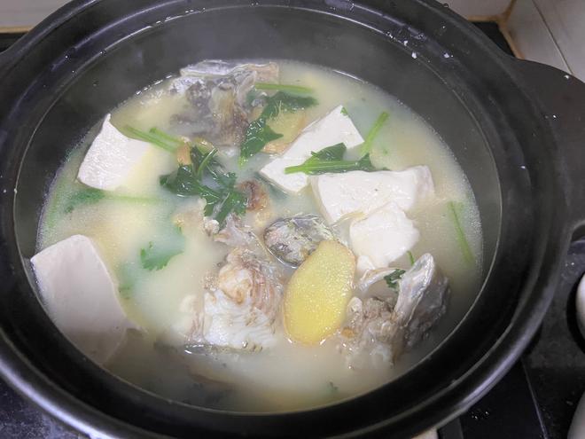 游水立鱼泥猛鱼芫荽豆腐汤的做法