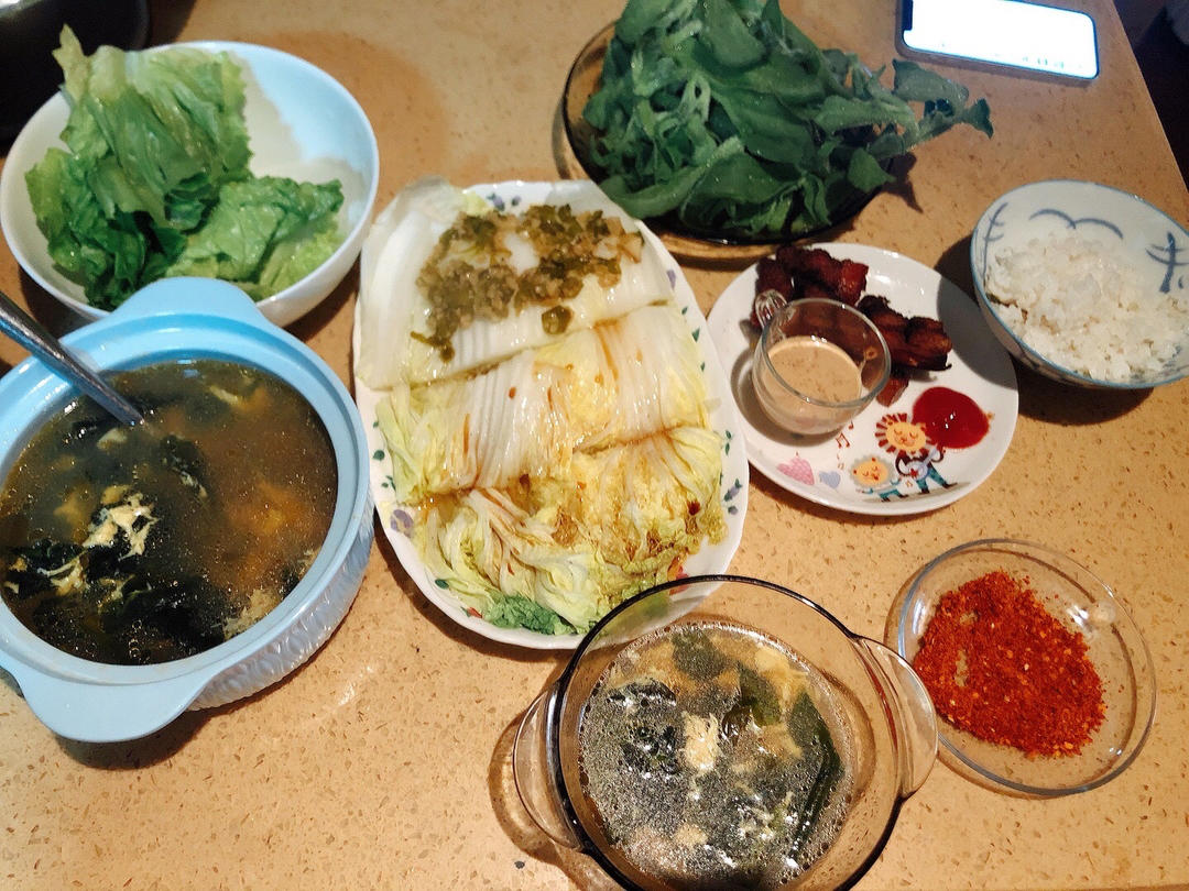 微波炉叮一下的白菜