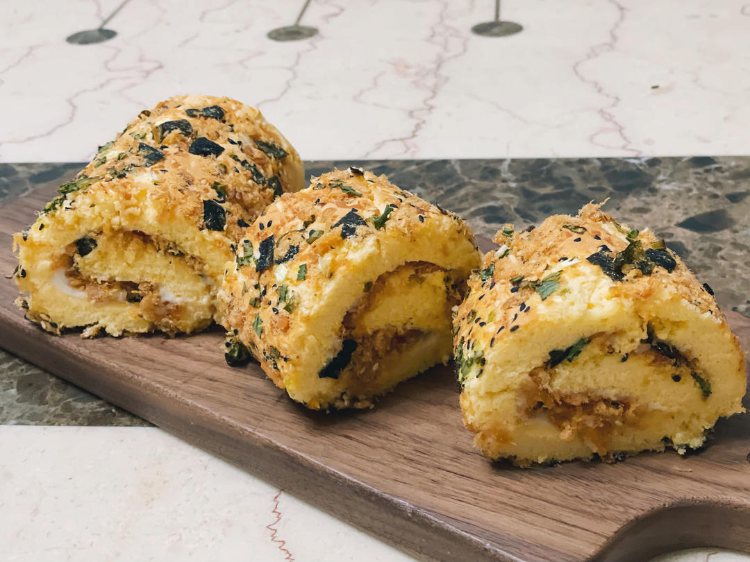 香葱肉松卷 蛋糕卷-无敌美味