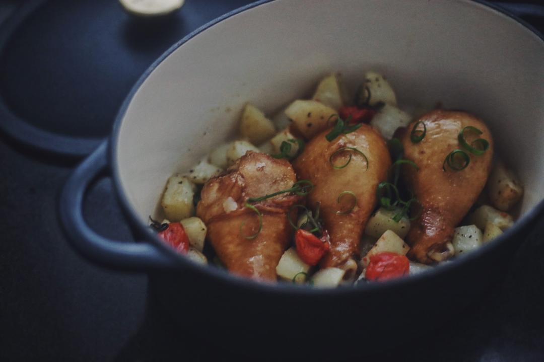 超级简单又好吃的烧鸡，珐琅锅版本