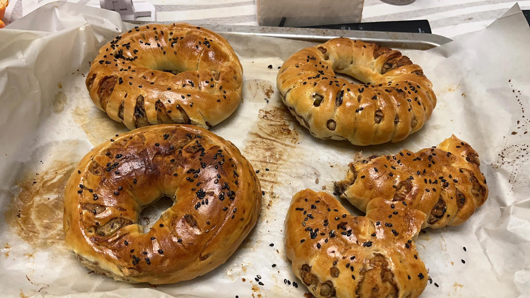 豆沙面包圈（一次发酵）