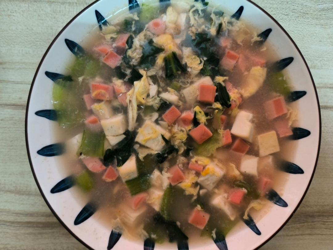 油菜豆腐火腿羹