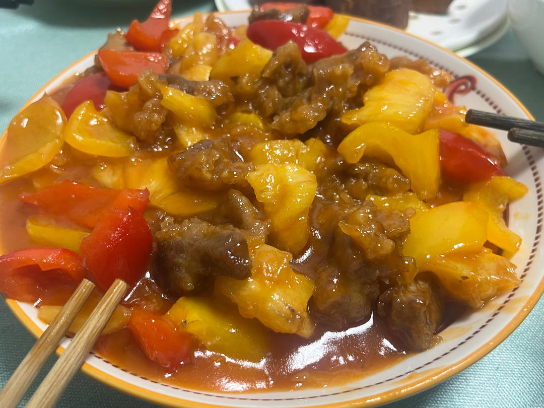 超级好吃做法也超级简单的酸甜菠萝古老肉