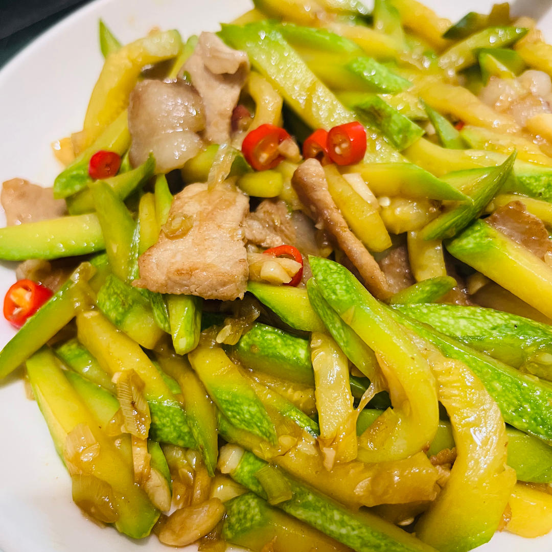 西葫芦炒肉片