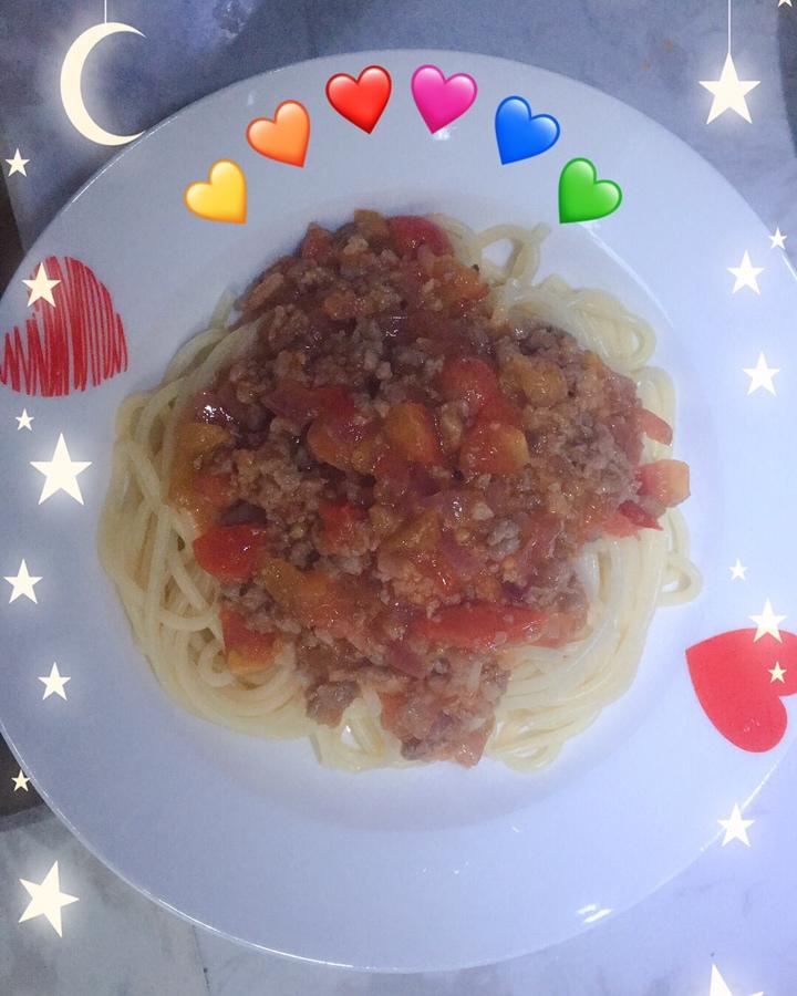 （完胜必胜客的）番茄肉酱意大利面～