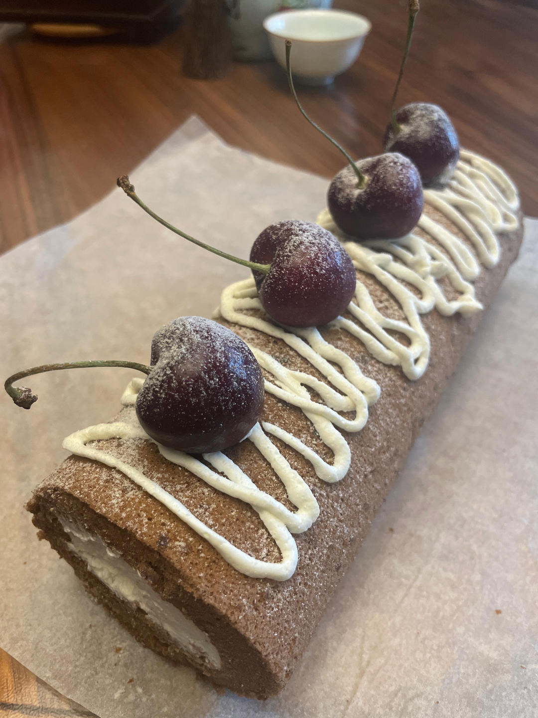 不消泡！卷不裂！可可百利樱桃蛋糕卷