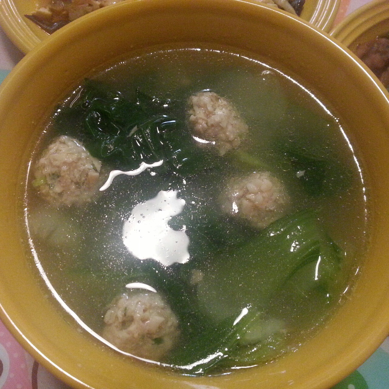 小白菜丸子汤