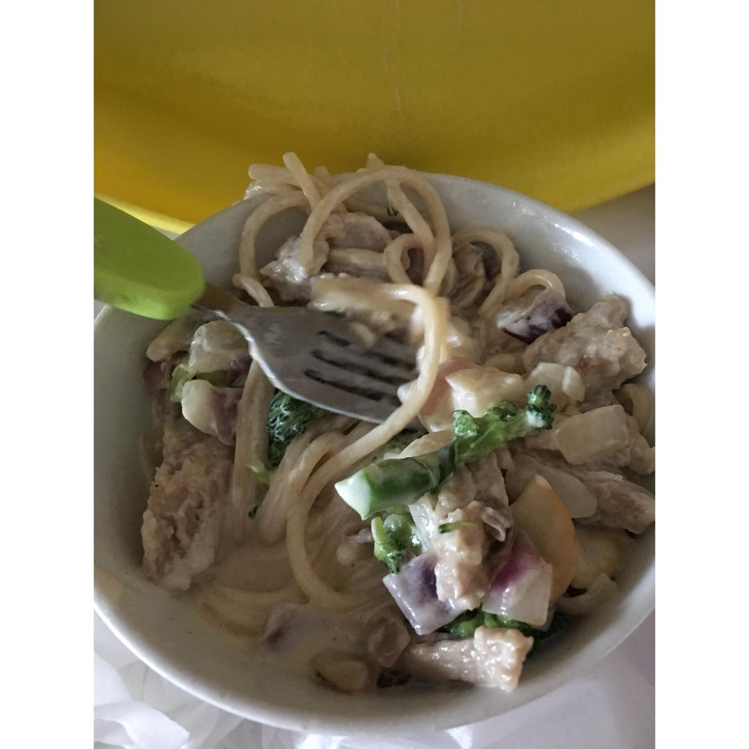 奶油蘑菇培根意大利面
