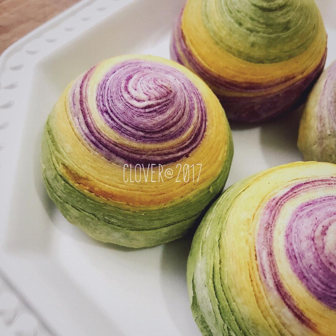 彩虹渐变蛋黄酥（无需揉出膜）