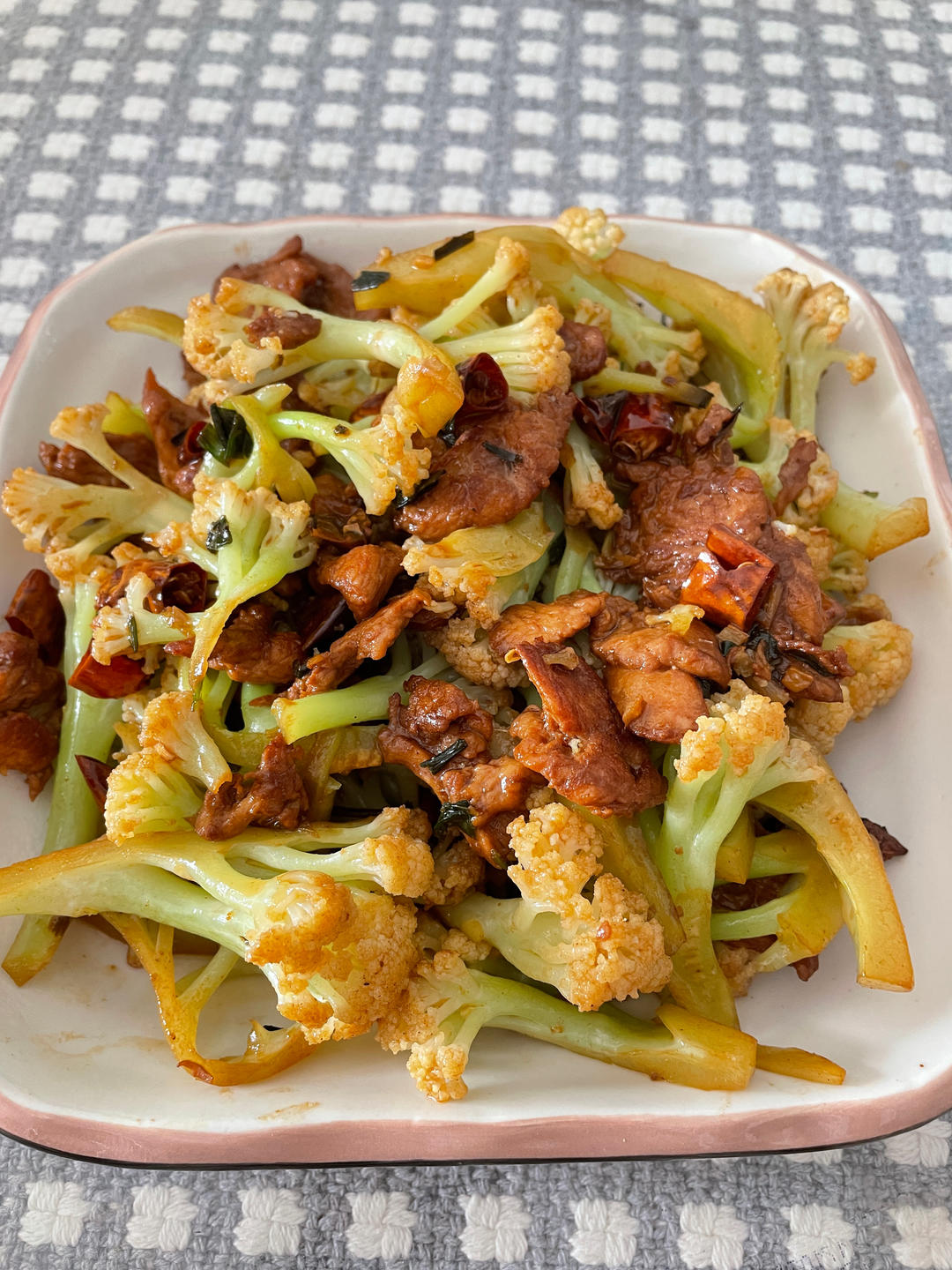 干煸菜花（花菜炒肉）