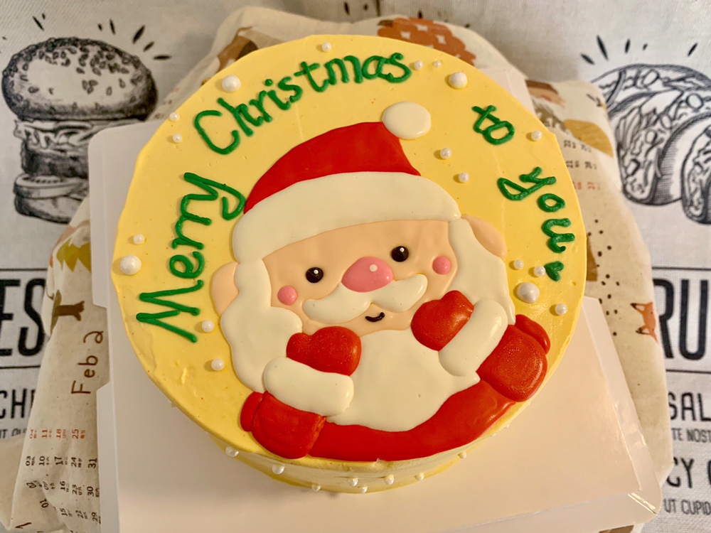 芝士手绘蛋糕/圣诞蛋糕（正转印）