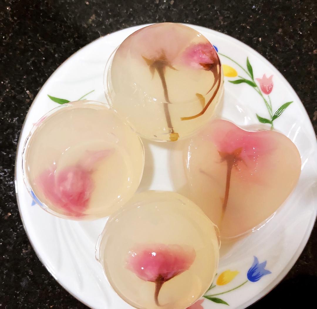 凉粉樱花果冻