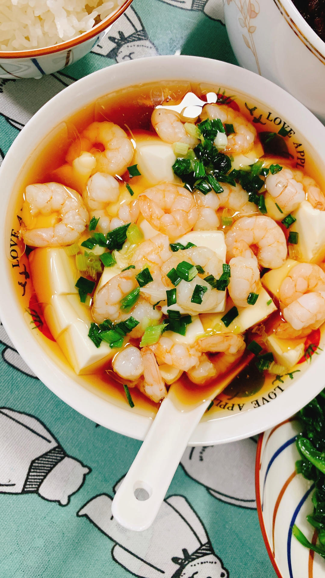 虾仁豆腐蒸水蛋