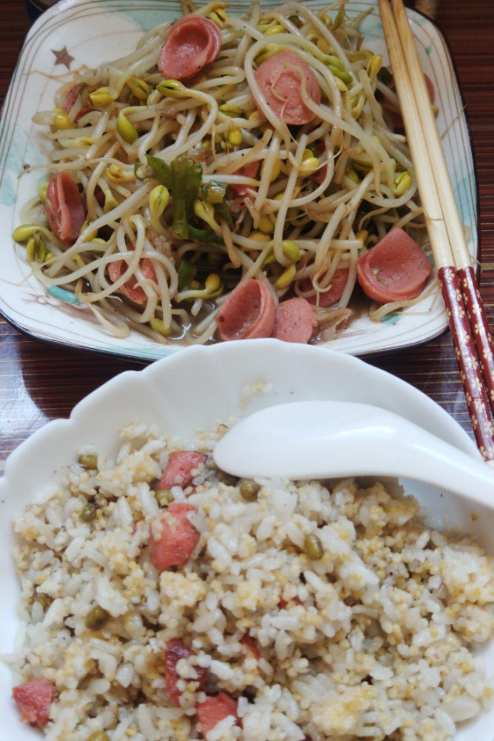 豆芽炒腊肠