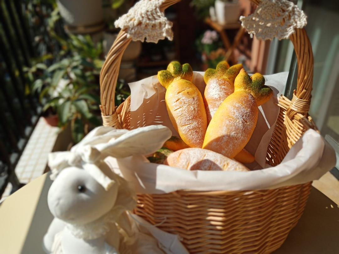 胡萝卜坚果奶酪包，只需一次发酵