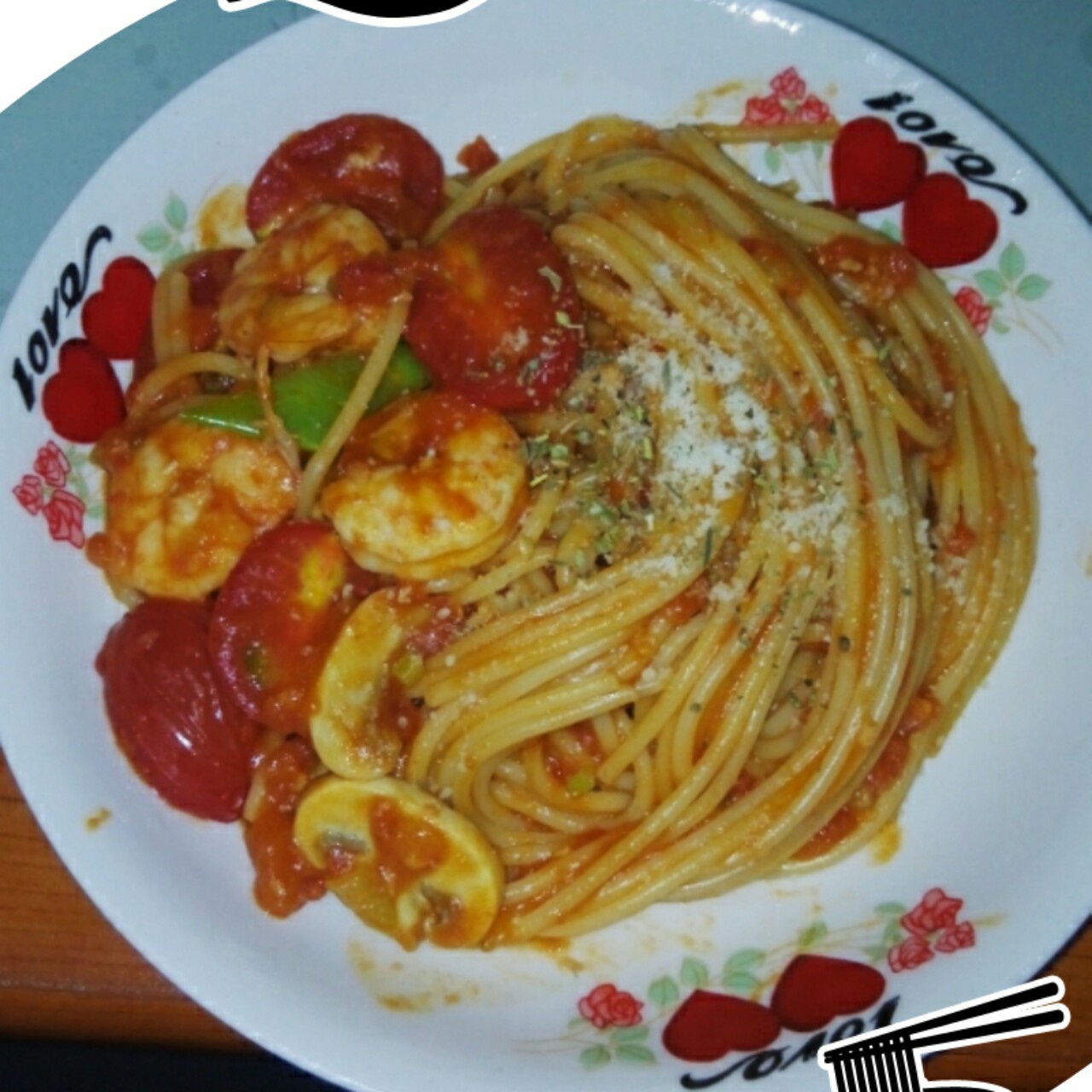 番茄虾仁意面
