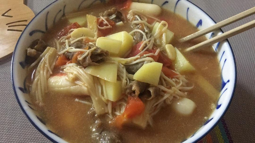 番茄土豆肥牛锅