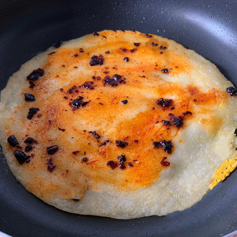 平底不粘锅版简易鸡蛋煎饼的做法 步骤12