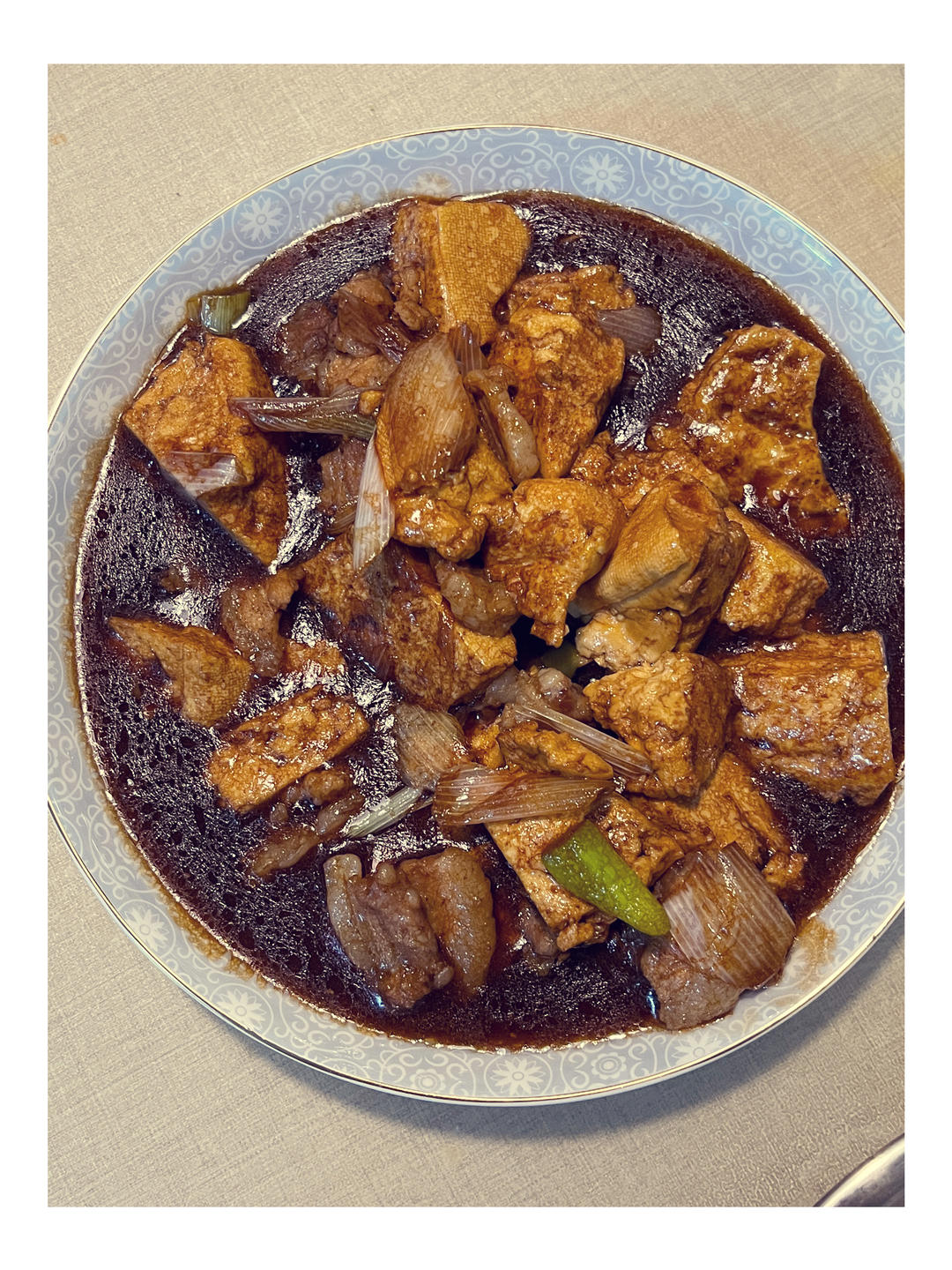 葱烧豆腐