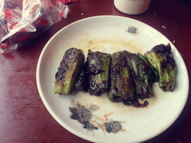 肉馅辣椒-新手下厨 stuffed Chili pepper