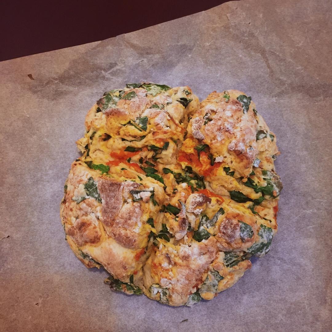 菠菜南瓜奶酪丹波面包丨健康·烘焙