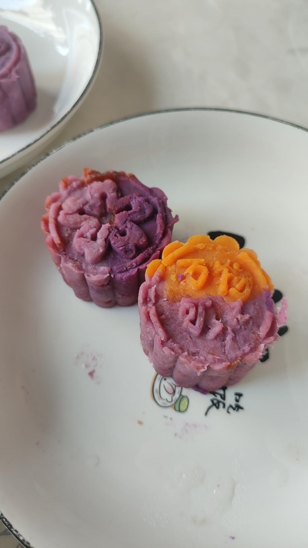 紫薯奶黄月饼(无烤箱版)