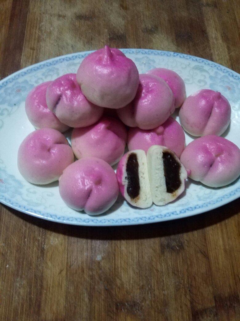 寿桃馒头（水蜜桃馒头）