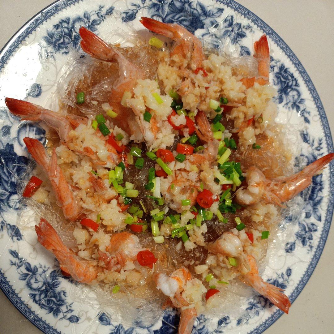 年夜菜之腰缠万贯~蒜蓉粉丝蒸虾尾