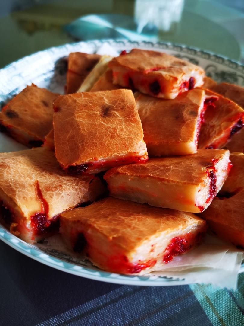 🔥无需揉面！酥到掉渣的蔓越莓烤年糕！