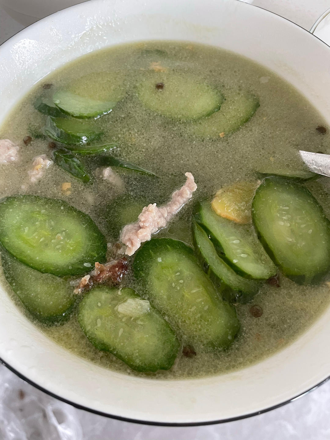 黄瓜肉片汤