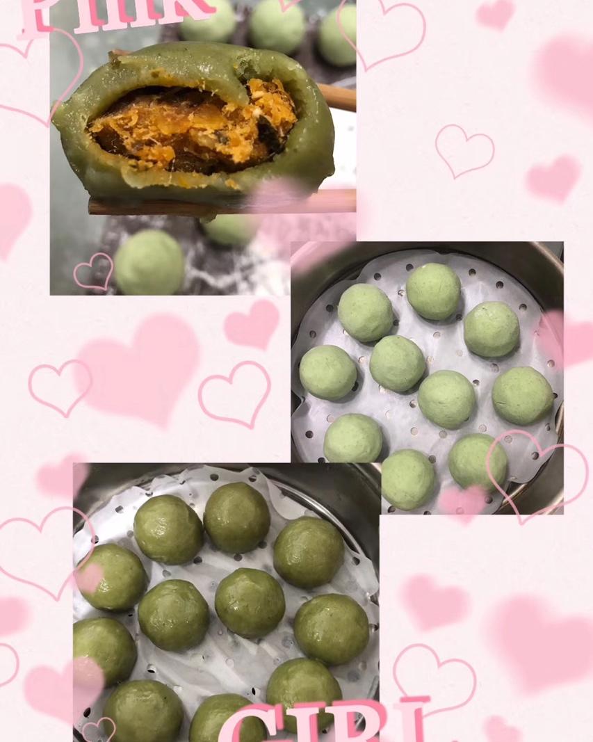 咸蛋黄肉松青团（艾糍）