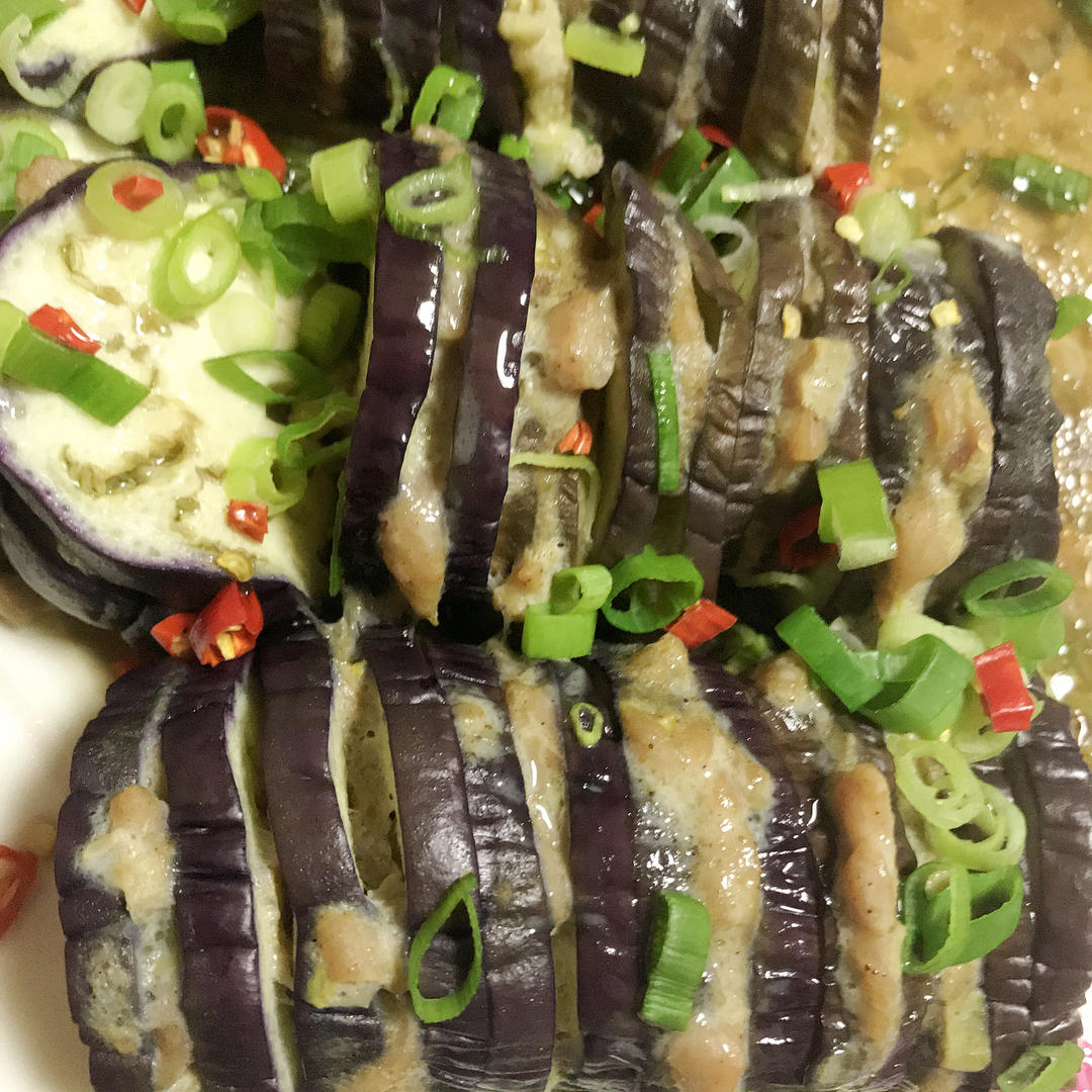 蒸茄盒（茄子酿肉）