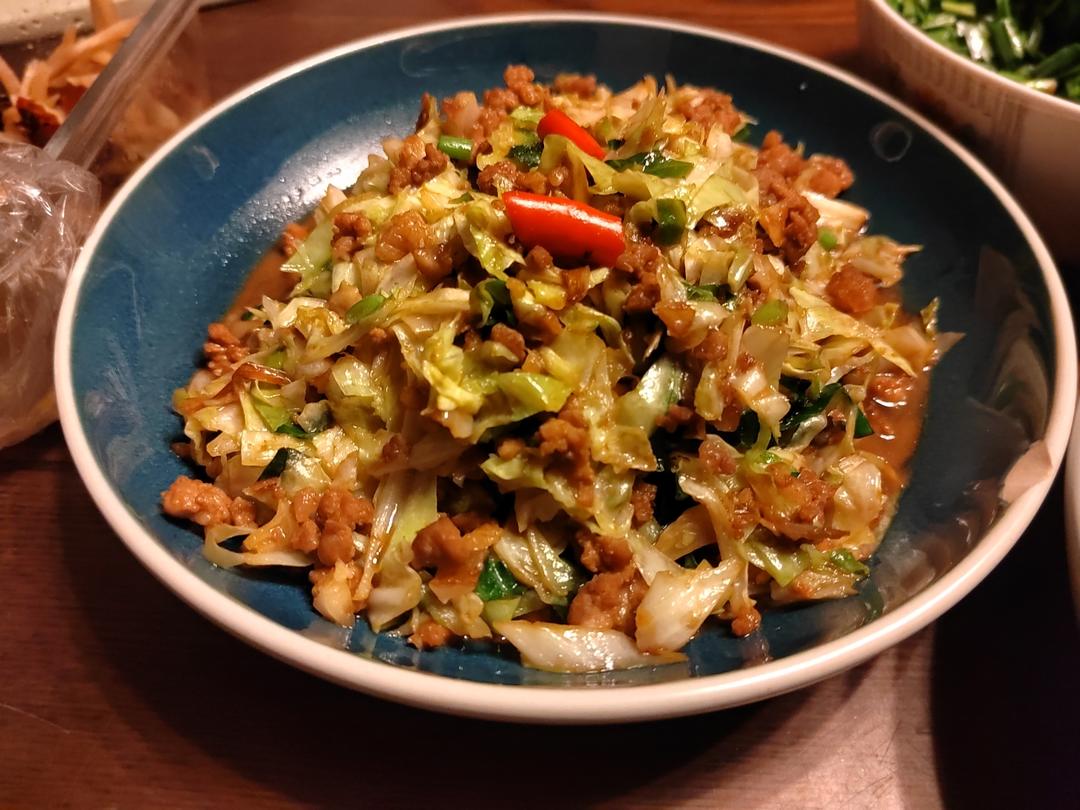 爽口解腻开胃又下饭的家常菜“肉沫包菜”0失败