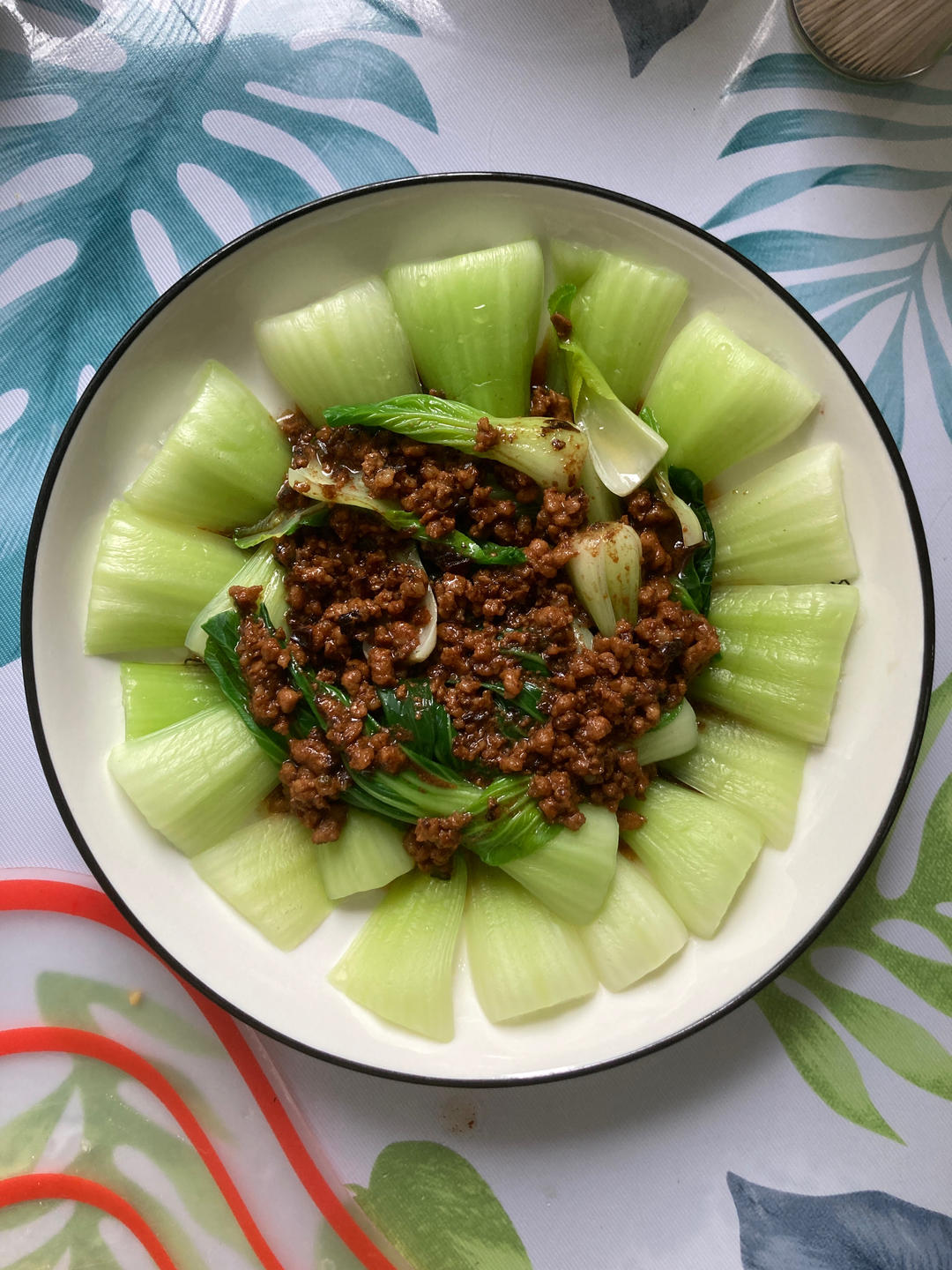 肉沫淋油菜