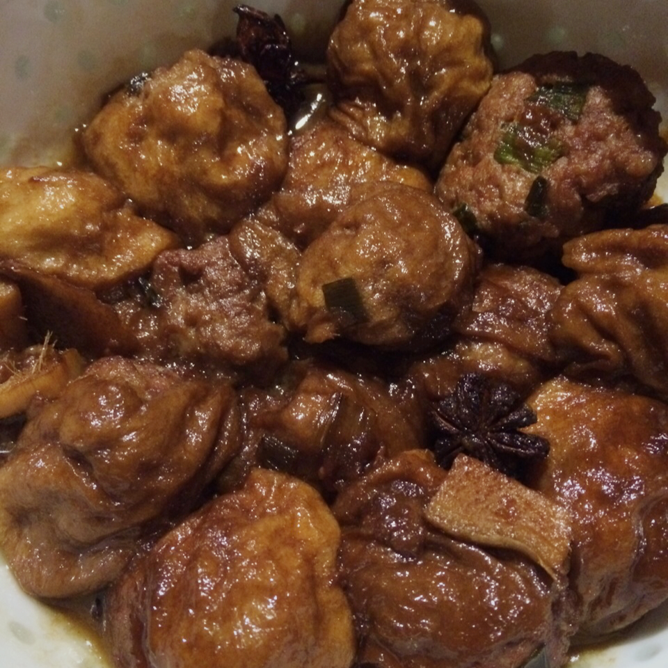 红烧油面筋塞肉