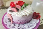 母亲节蓝莓慕斯康乃馨蛋糕