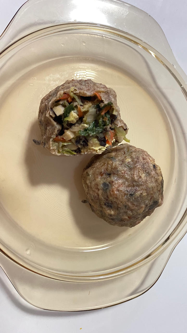 零厨艺也能做到获赞的薄皮大馅菜团子