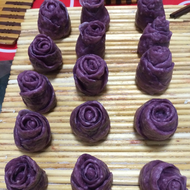 紫薯玫瑰花馒头
