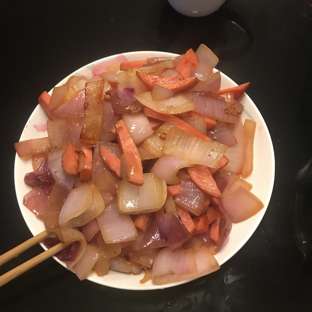 洋葱彩椒炒火腿