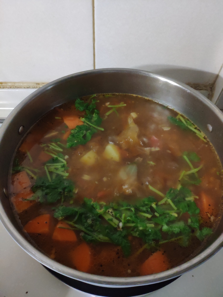 西红柿牛边排蔬菜汤的做法