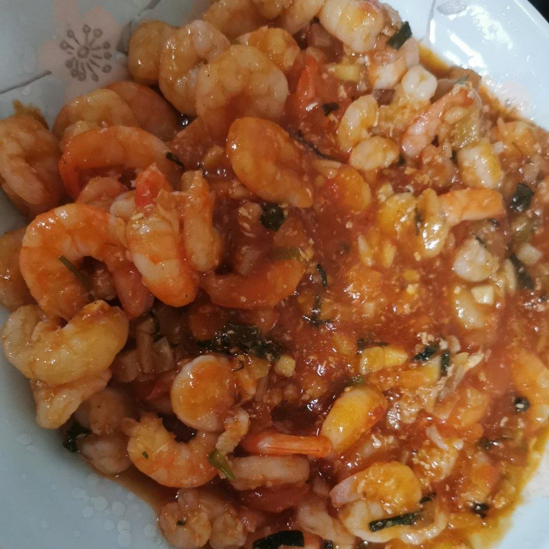 蕃茄炒虾仁