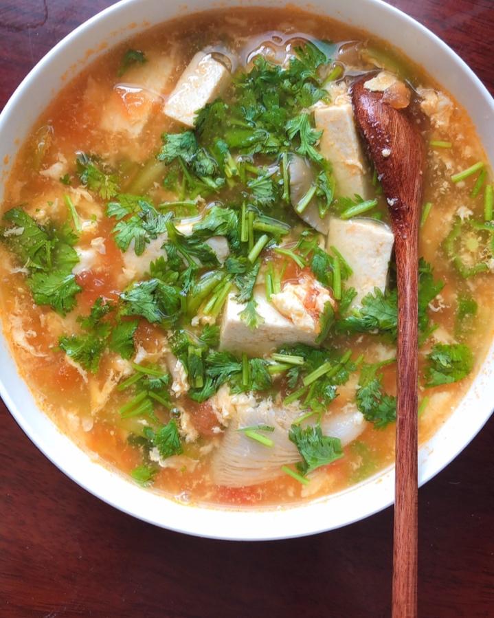 番茄肉末豆腐汤