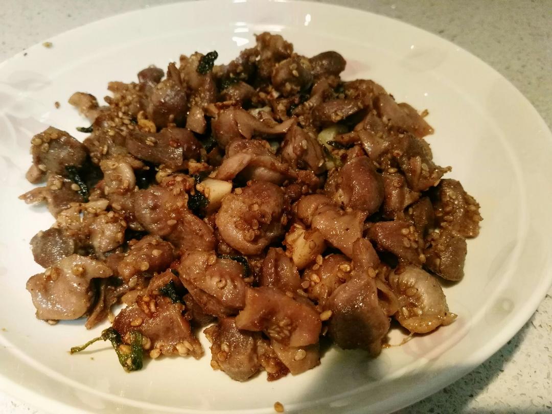 孜然洋葱炒鸡胗