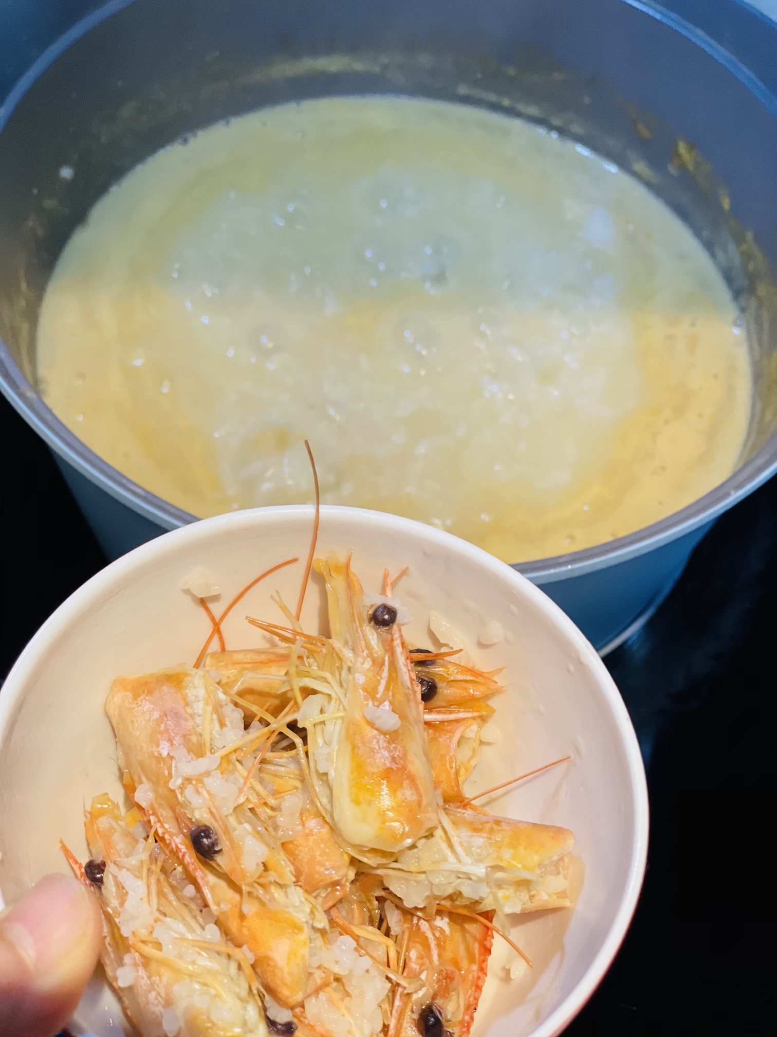 瑶柱鲜虾海鲜粥的做法 步骤6