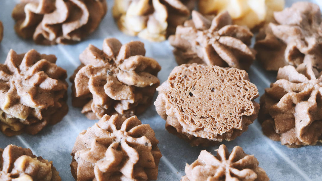 (珍妮曲奇+网红曲奇)咖啡小花配方/烘焙视频饼干篇2