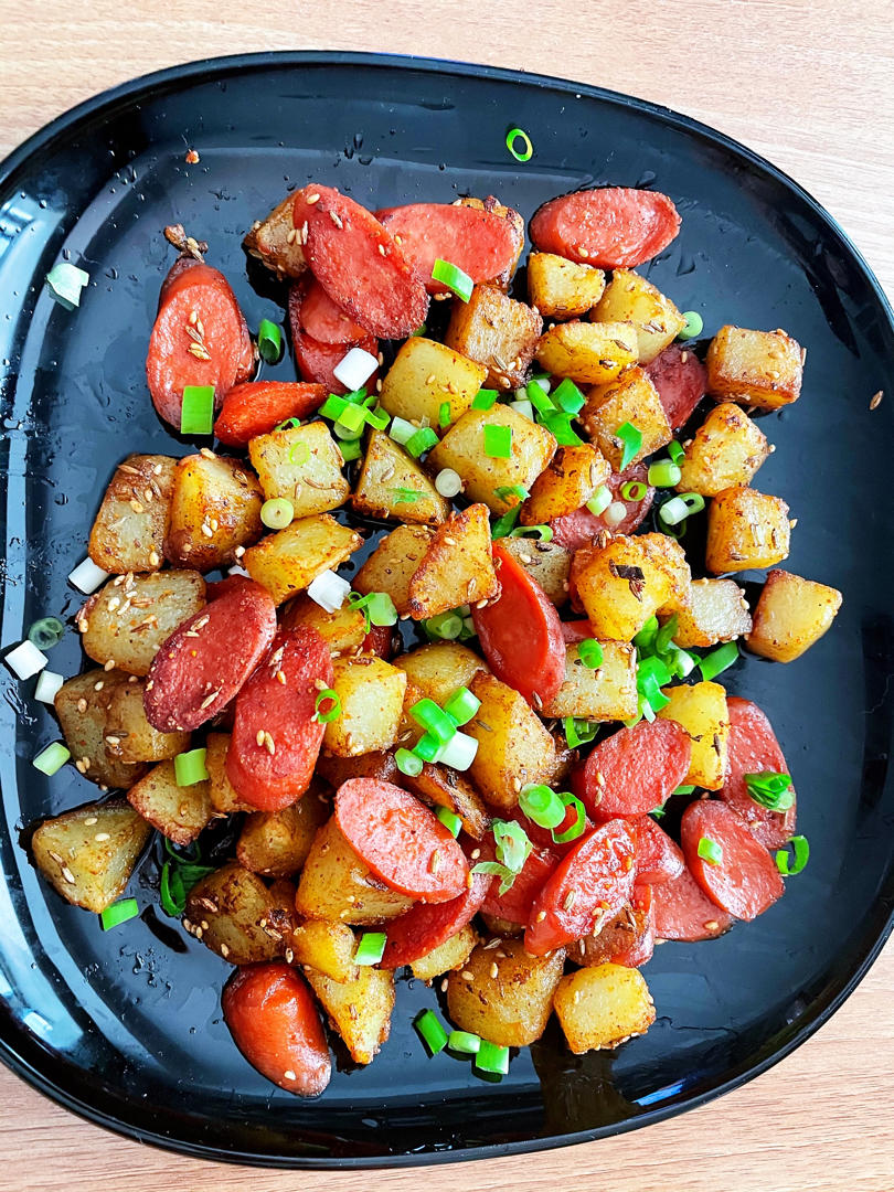 香辣孜然火腿土豆丁