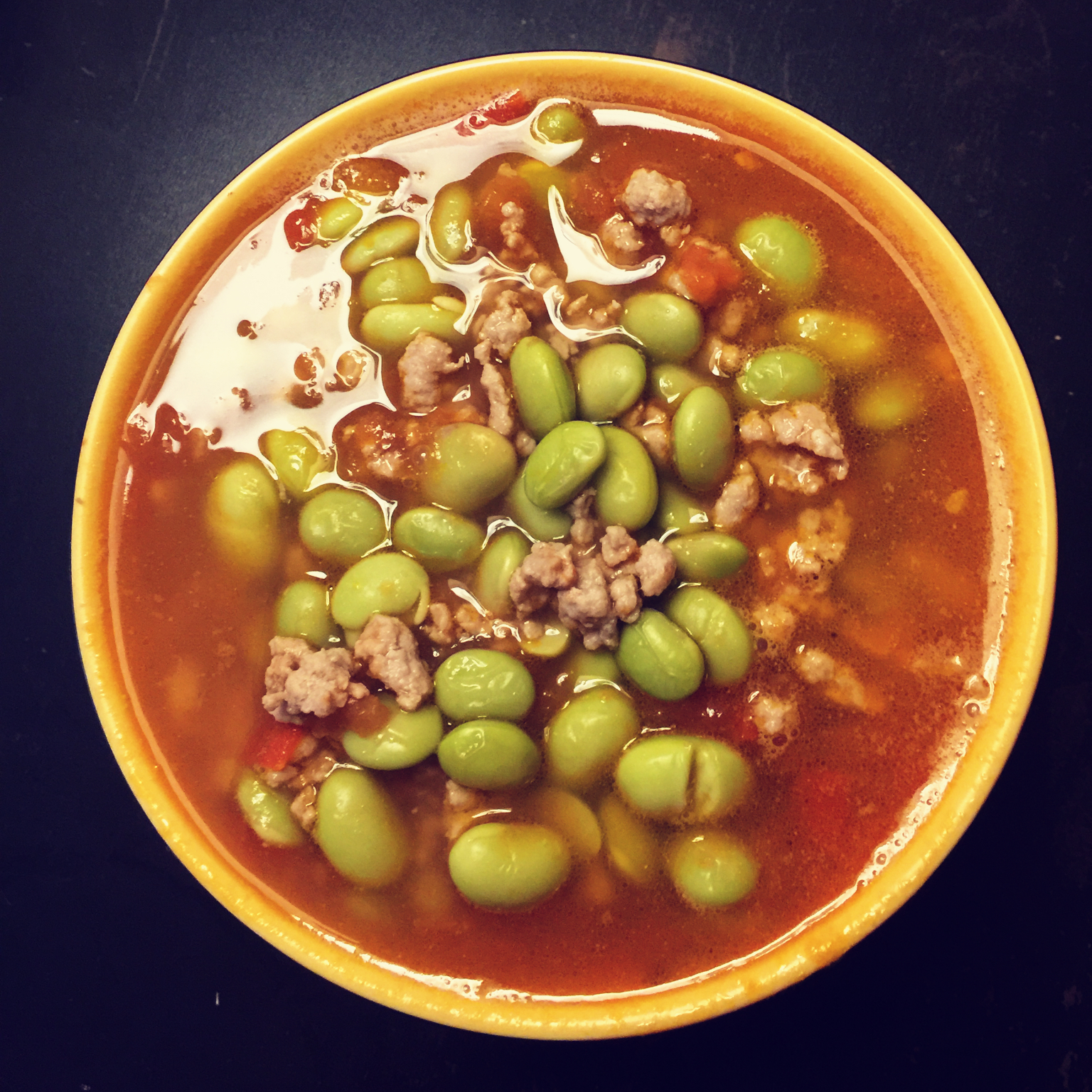 肉末番茄烧毛豆