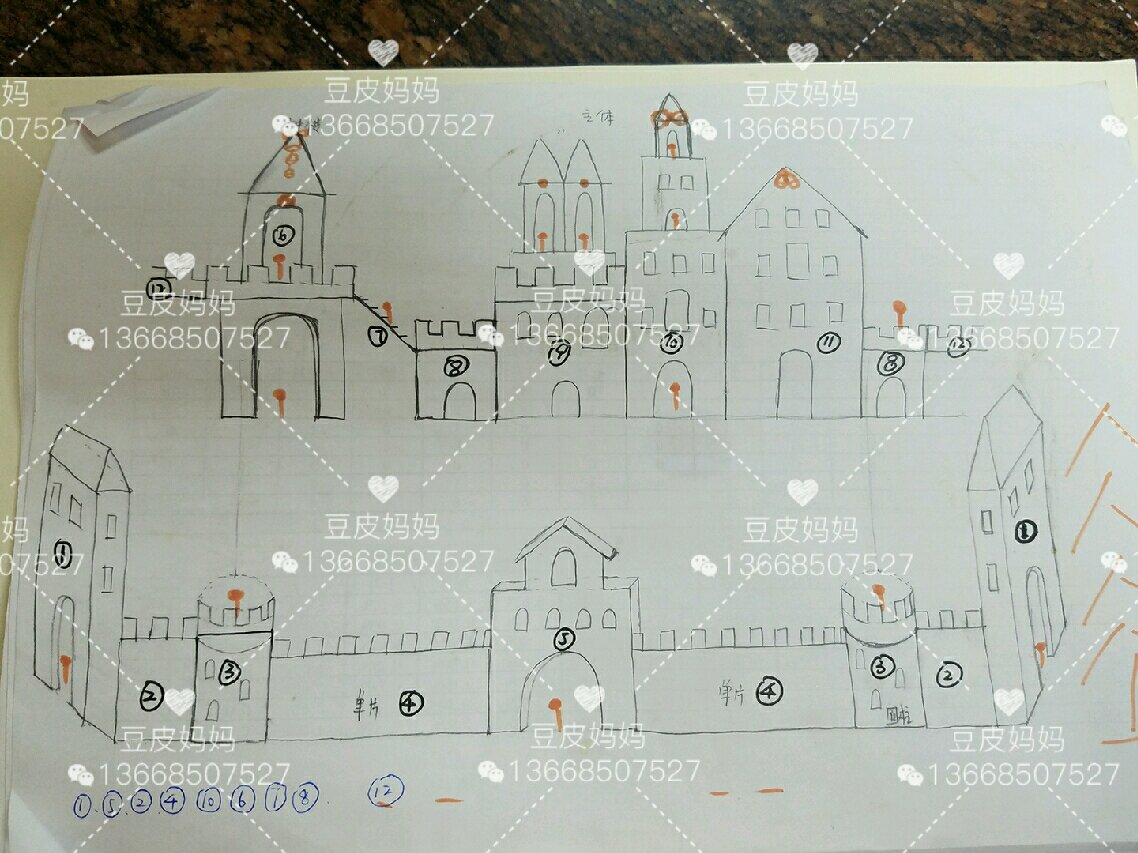 姜饼城堡——全手绘图纸的做法 步骤1