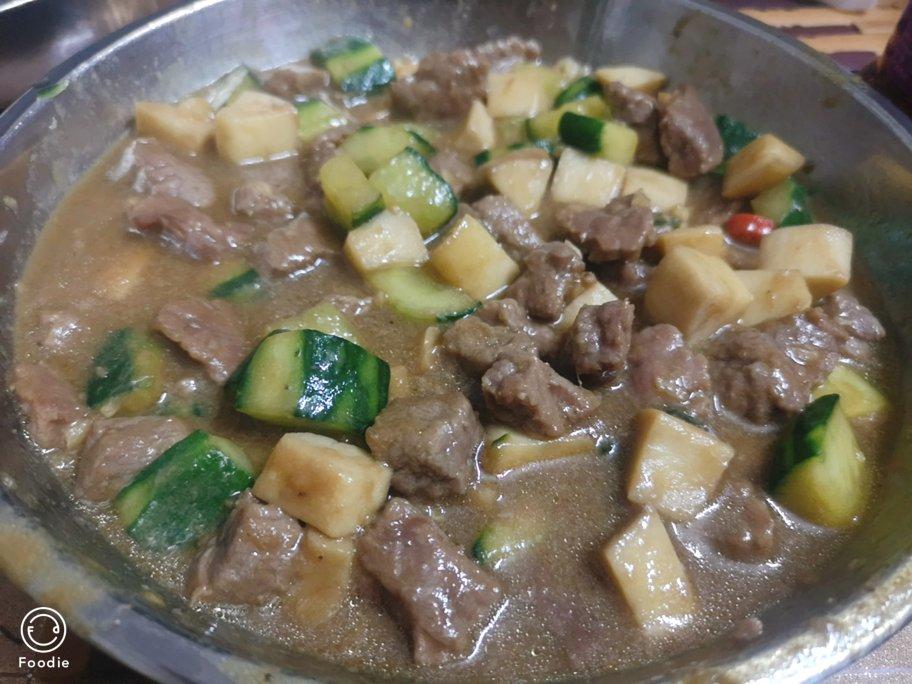 家常菜~杏鲍菇烧牛肉粒