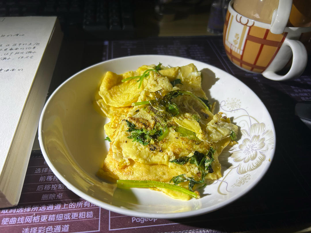 芹菜叶鸡蛋饼
